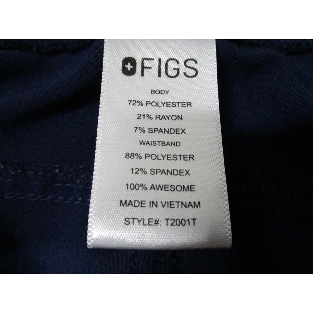 FIGS Technical Collection Pants Mens XLT Navy Scrub Cargo‎ Drawstring Pockets